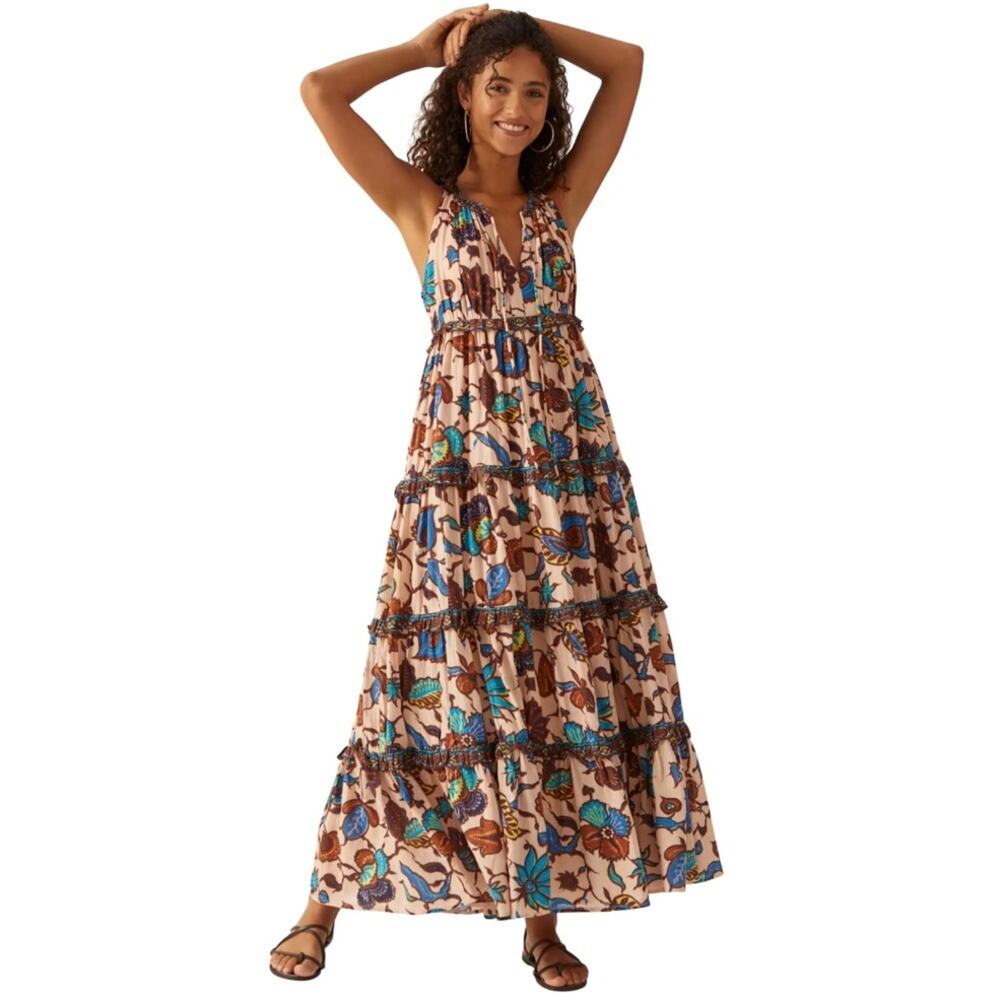 Love The Label Boho Printed Maxi Dress Anthropologie Sz XS